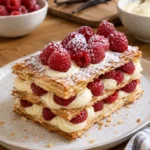 Millefeuille à la vanille et framboises fraîches - Facile fait maison