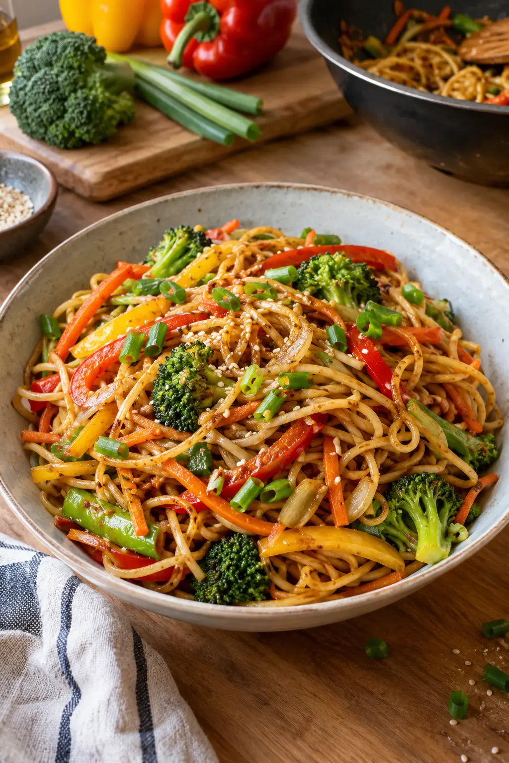 Nouilles sautées aux légumes - Facile fait maison