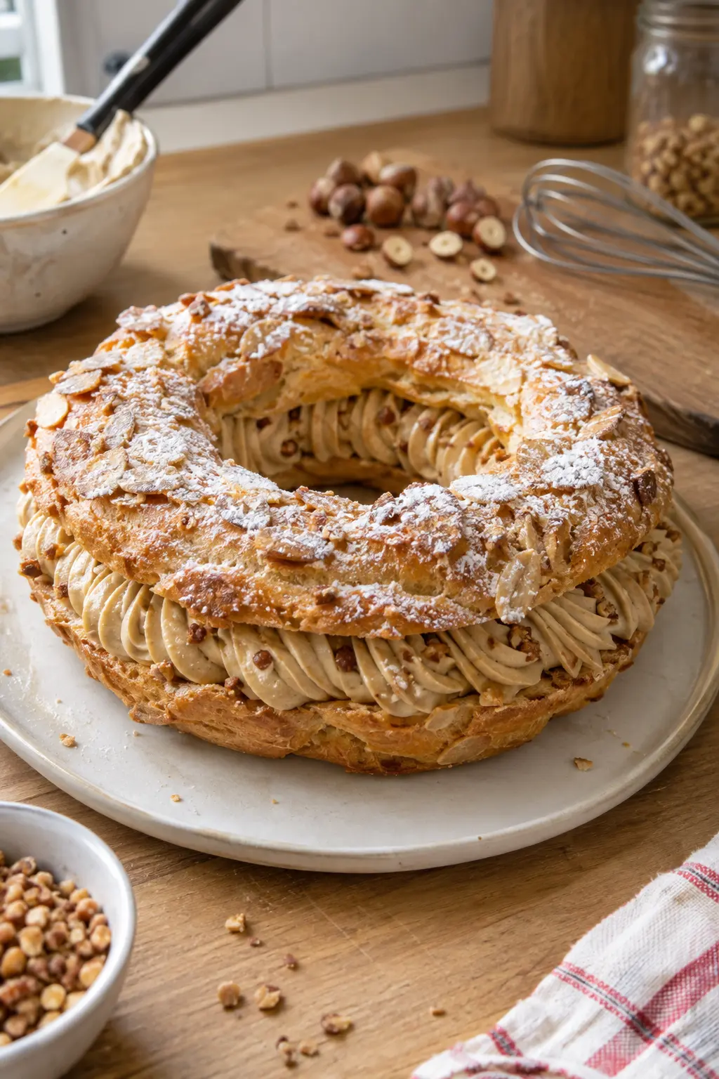 Paris-Brest traditionnel à la crème pralinée - Facile fait maison
