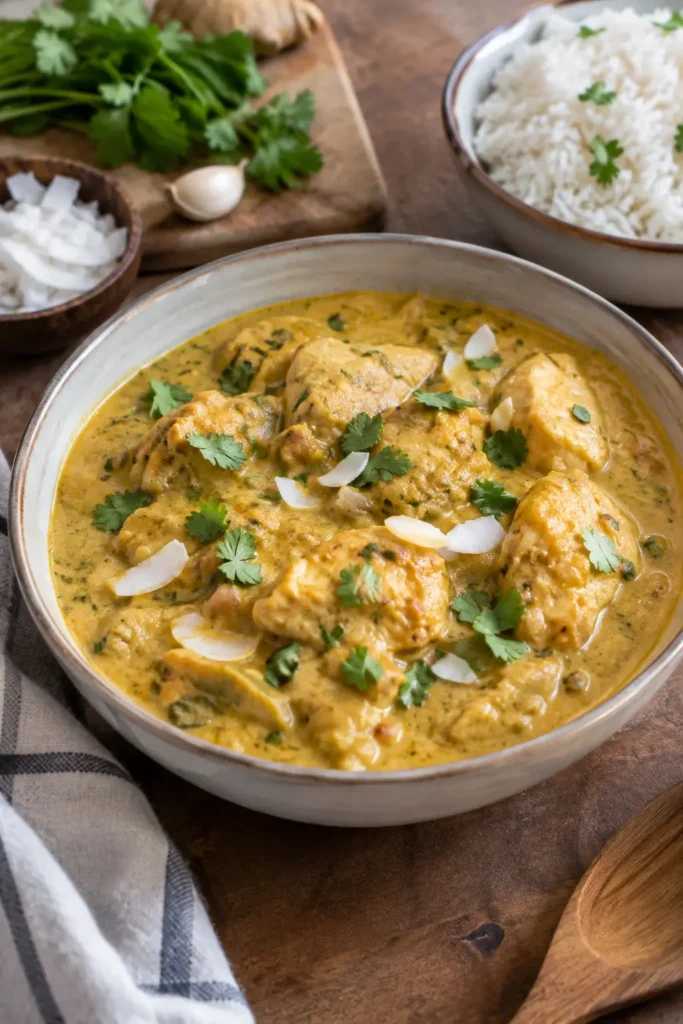 Poulet Korma indien à la noix de coco - Facile fait maison