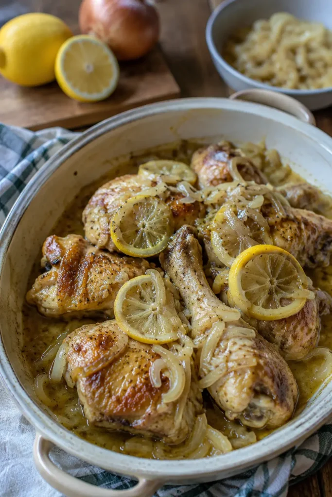 Poulet Yassa au citron et oignons - Facile fait maison