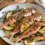 Rougets grillés à l'huile d'olive et thym - Facile fait maison