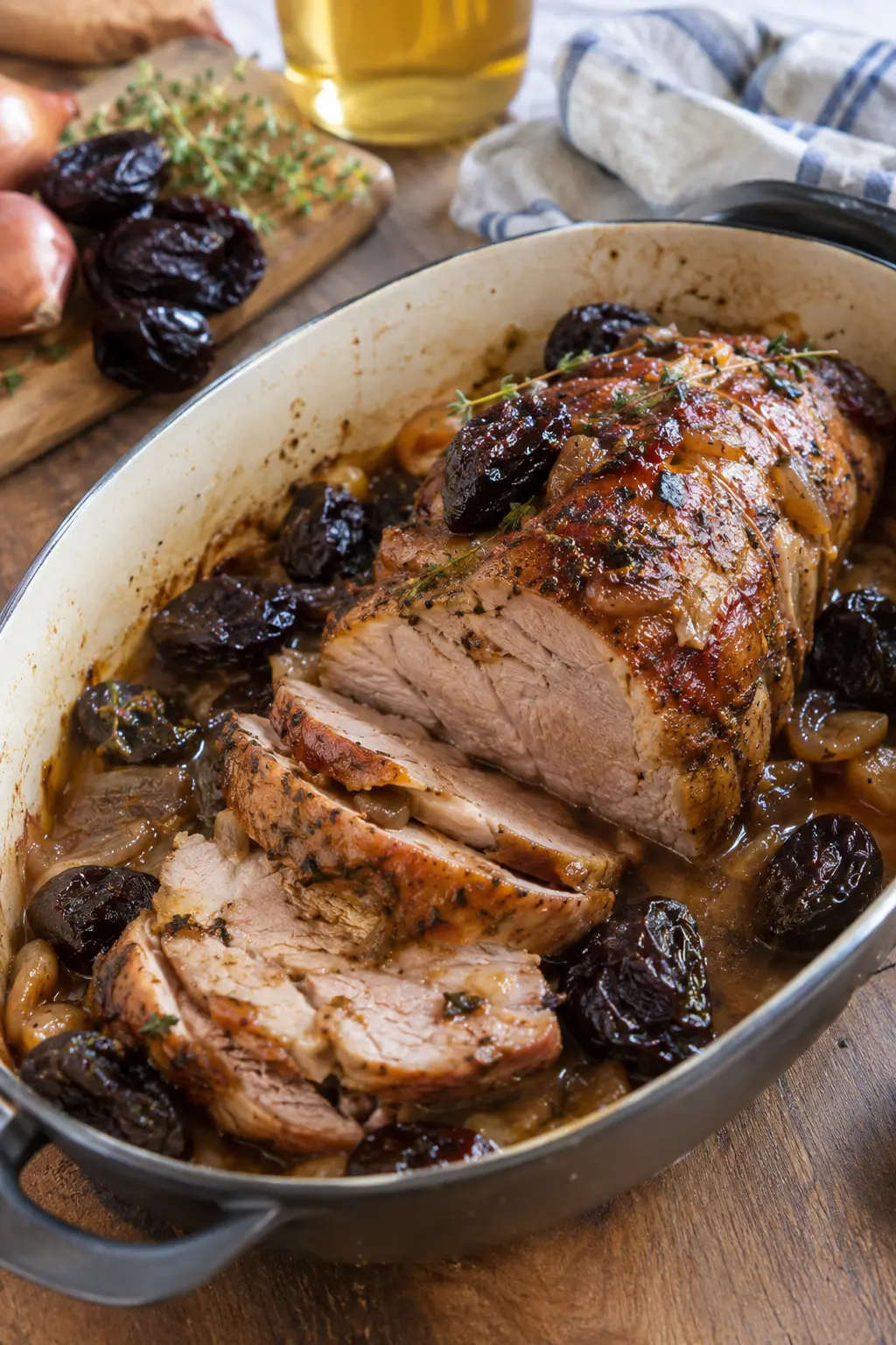 Rôti de porc aux pruneaux et cidre - Facile fait maison