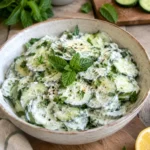 Salade de concombre à la menthe et yaourt grec - Facile fait maison