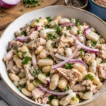 Salade de haricots blancs au thon et oignons - Facile fait maison