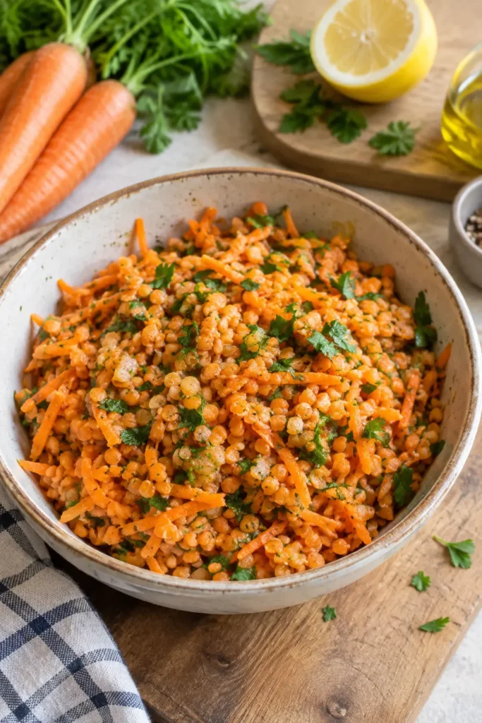 Salade de lentilles corail aux carottes - Facile fait maison
