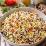 Salade de riz au thon et maïs - Facile fait maison
