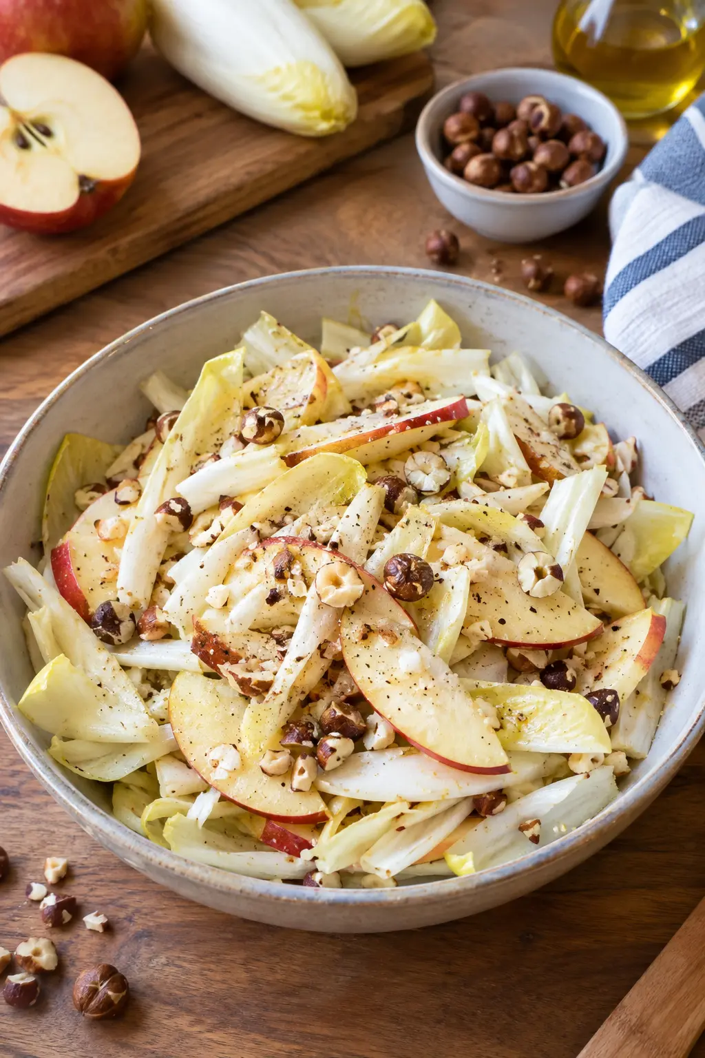Salade d'endives aux pommes et noisettes - Facile fait maison