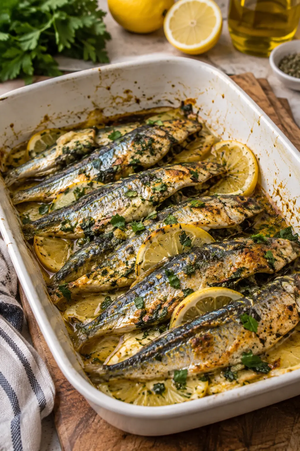 Sardines au four au citron et persillade - Facile fait maison