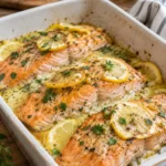 Saumon au four, sauce citronnée - Facile fait maison