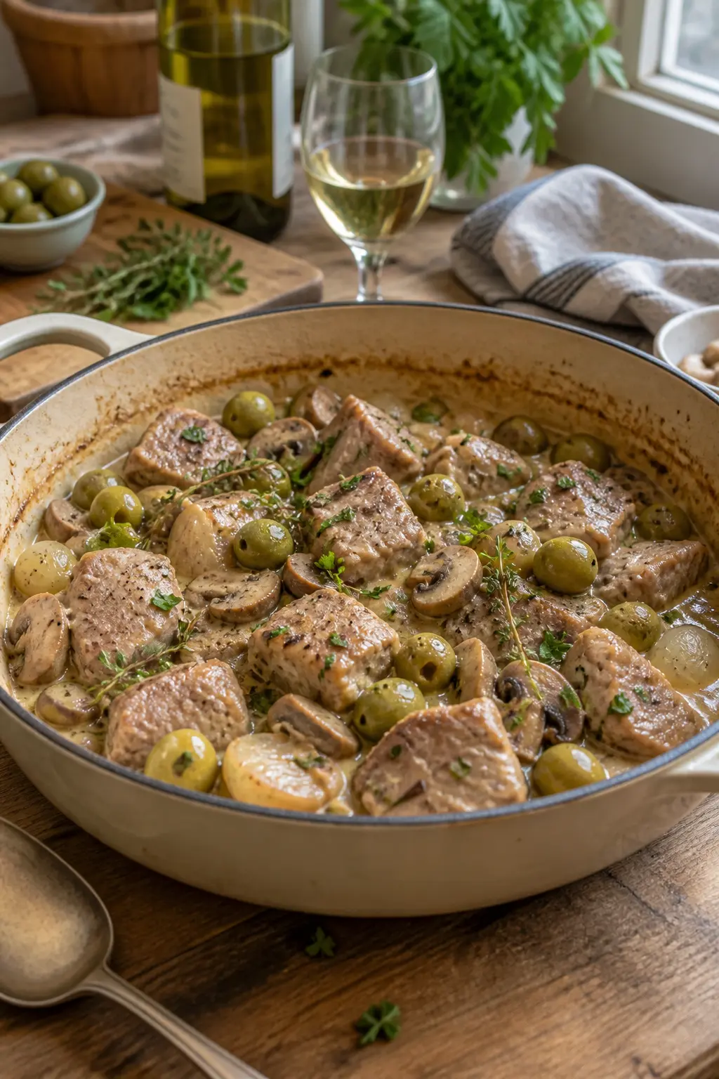 Sauté de veau aux olives et vin blanc - Facile fait maison