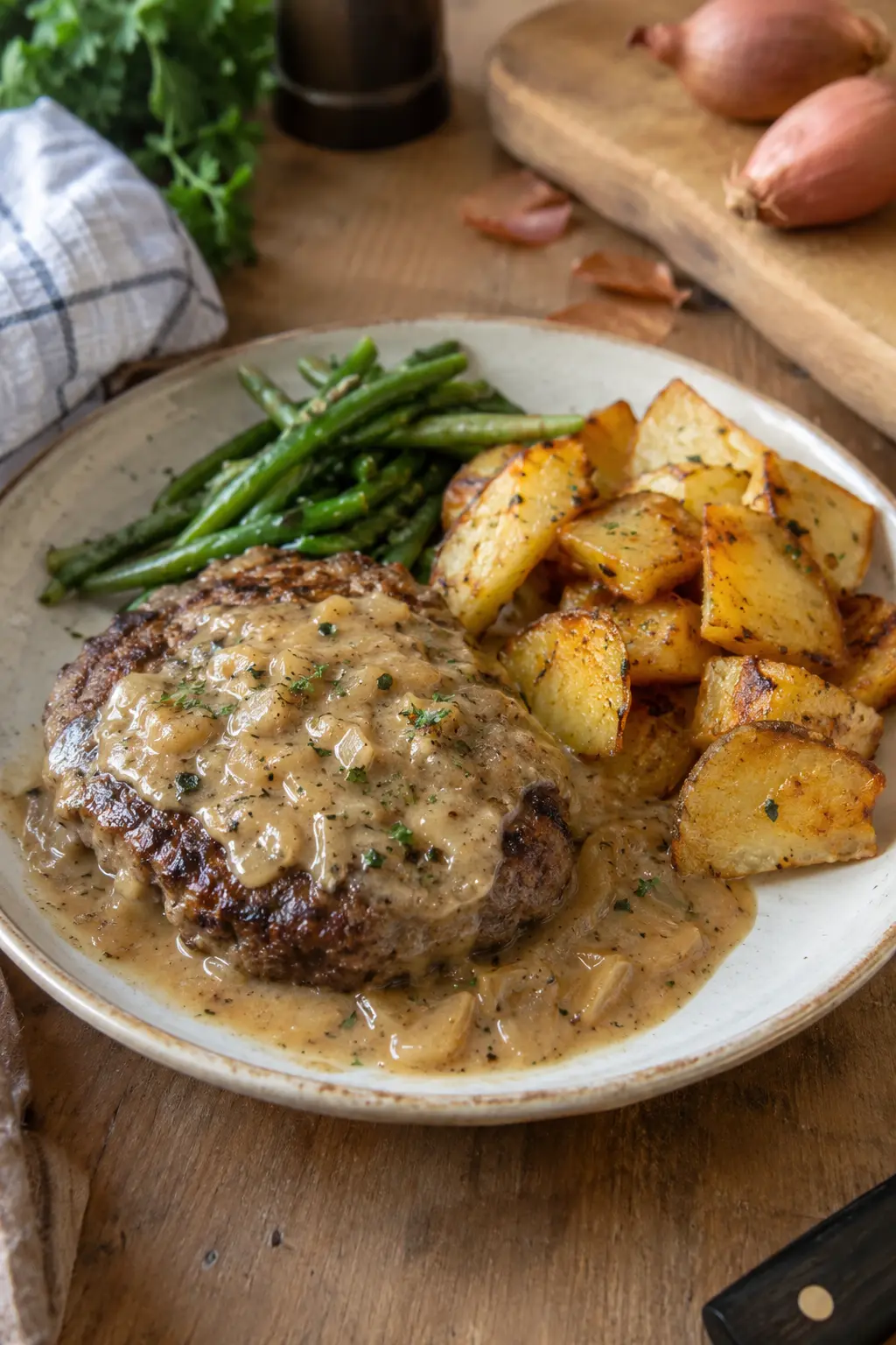 Steak haché maison, sauce à l'échalote - Facile fait maison