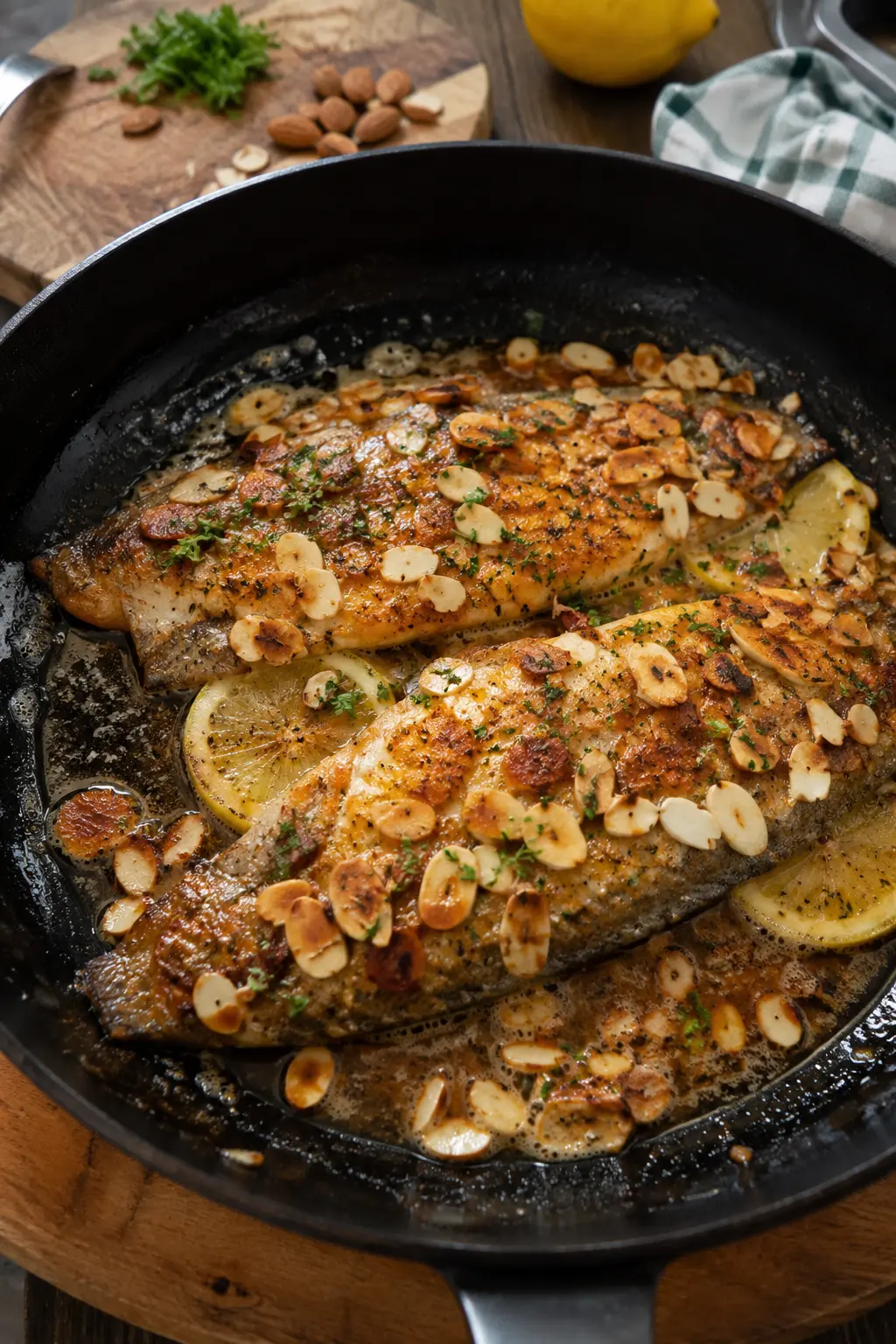 Truite aux amandes à la poêle - Facile fait maison