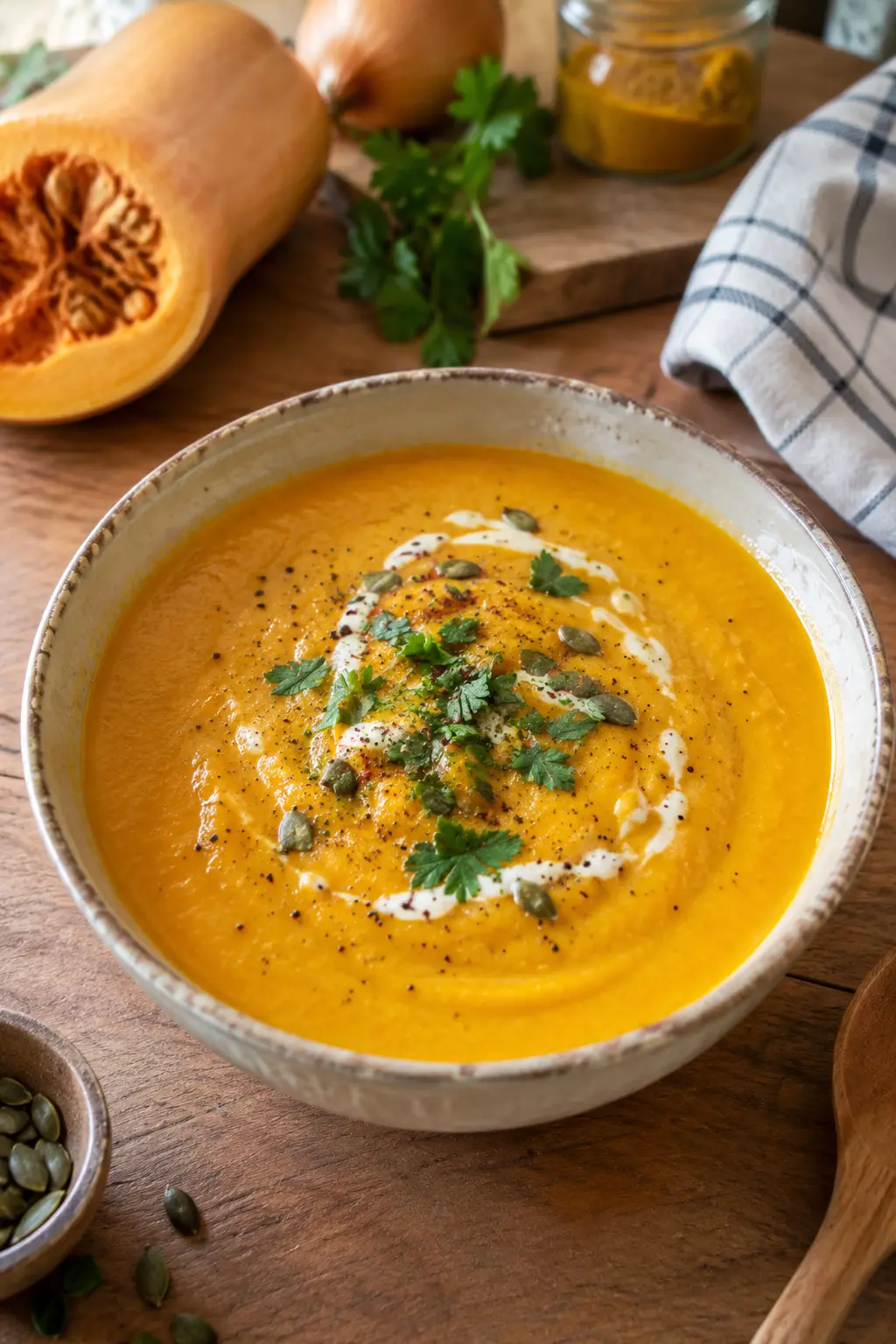 Velouté de butternut au curry - Facile fait maison