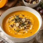 Velouté de potimarron aux éclats de châtaignes - Facile fait maison