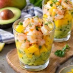 Verrine d'avocat et crevettes à la mangue - Facile fait maison