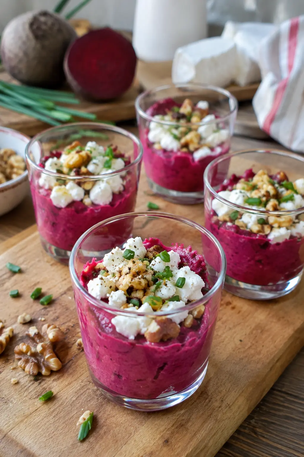 Verrine de betterave crémeuse au chèvre frais - Facile fait maison