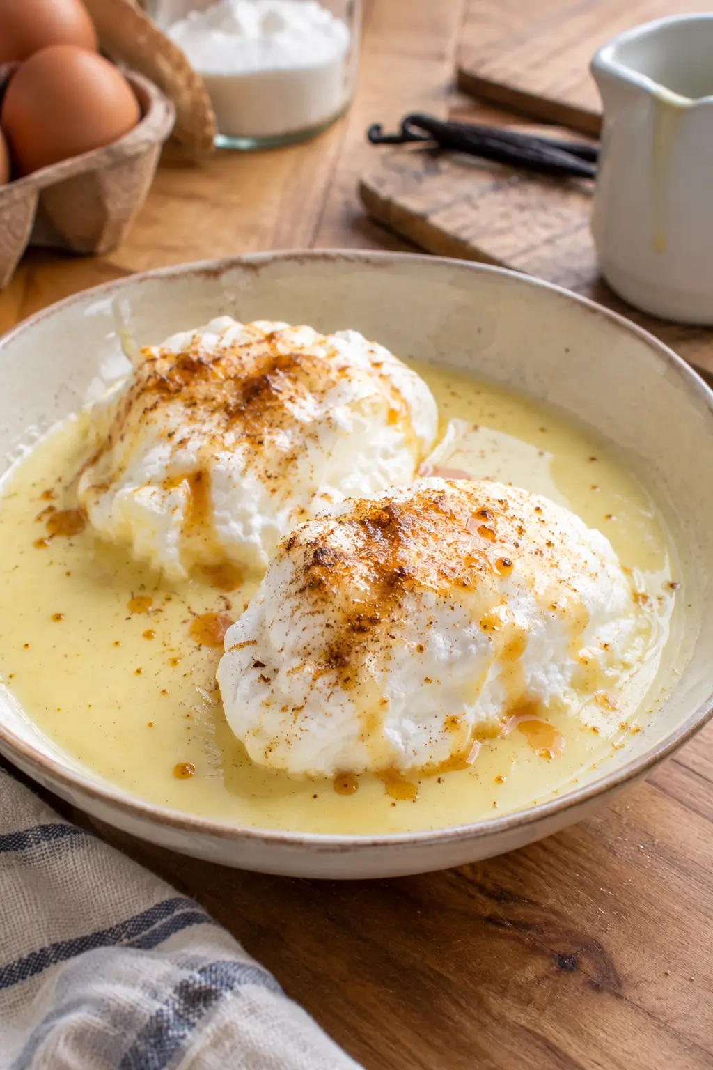 Île flottante maison et crème anglaise vanille - Facile fait maison