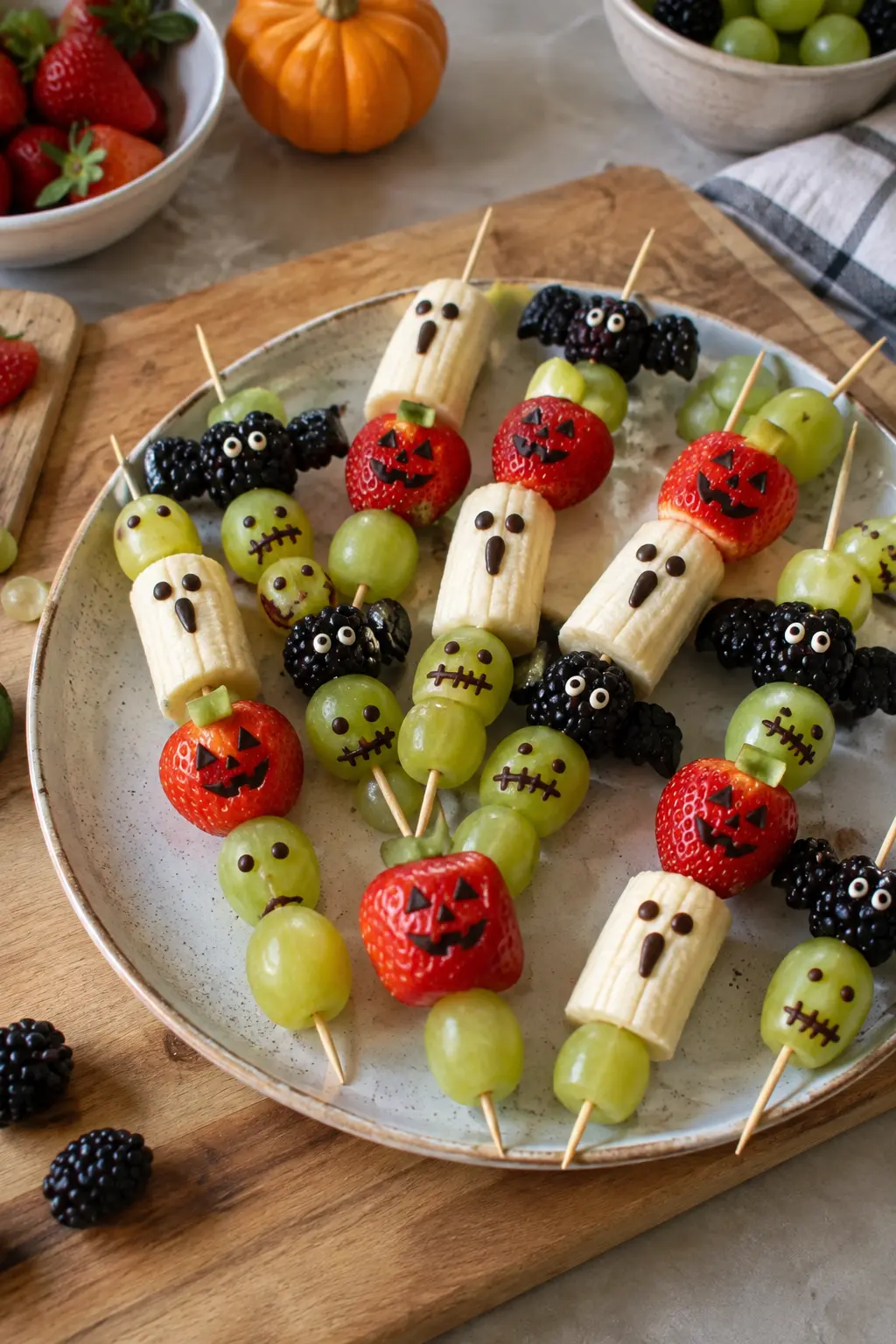 Brochettes de fruits d'Halloween - Facile fait maison