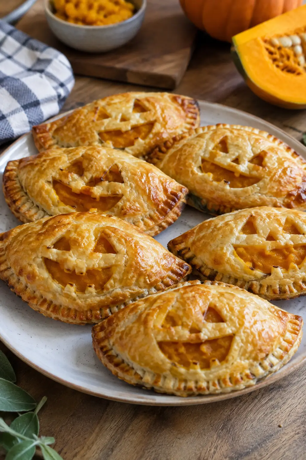 Chaussons feuilletés d'Halloween à la courge - Facile fait maison