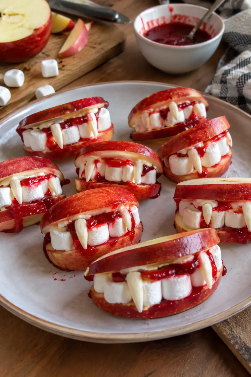 Dentiers de vampire aux pommes et guimauves - Facile fait maison