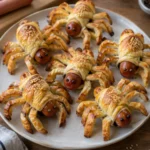 Feuilletés saucisse en araignée d'Halloween - Facile fait maison