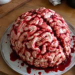 Gâteau cerveau ensanglanté d'Halloween - Facile fait maison