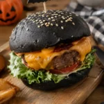 Hamburger noir d'Halloween - Facile fait maison