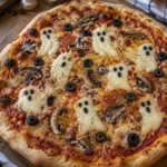 Pizza d'Halloween aux champignons fantômes - Facile fait maison