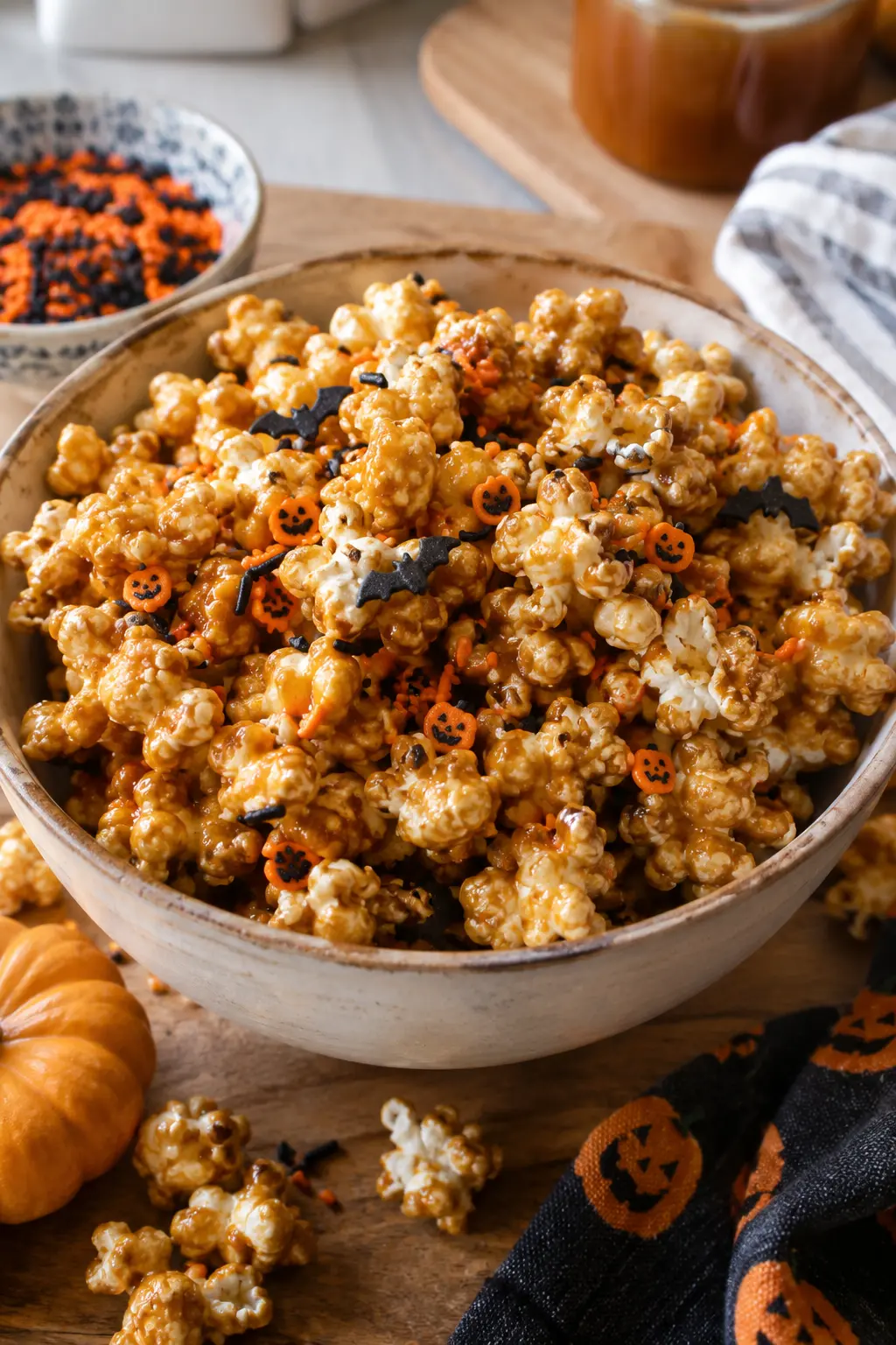 Pop-corn d'Halloween au caramel - Facile fait maison
