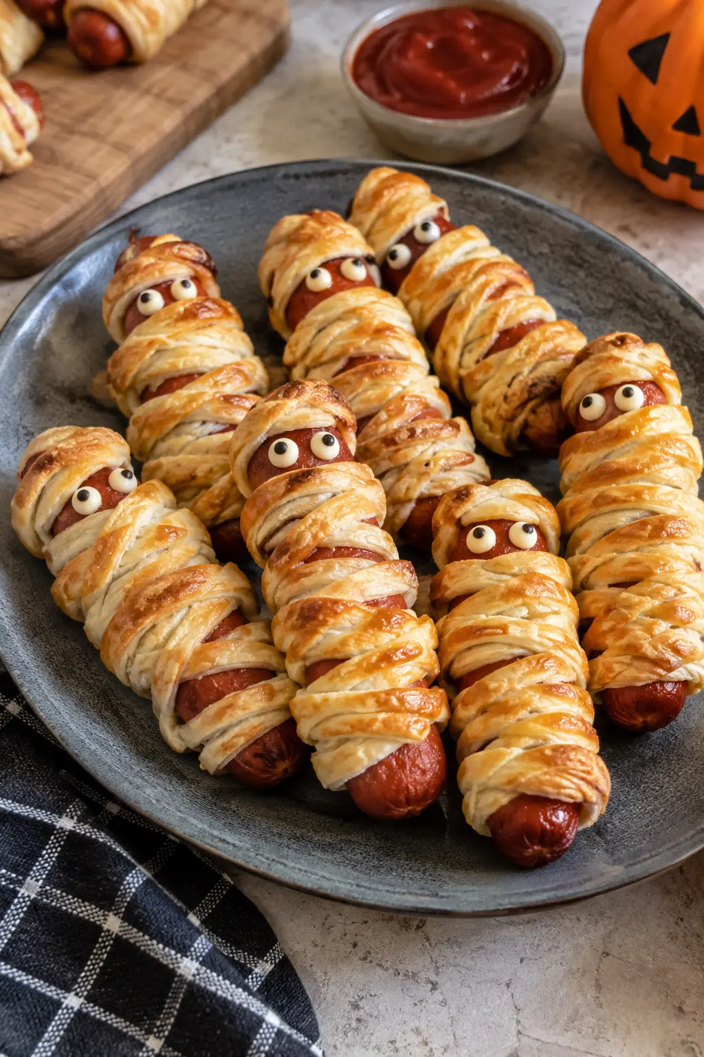 Saucisses momies d'Halloween en pâte feuilletée - Facile fait maison