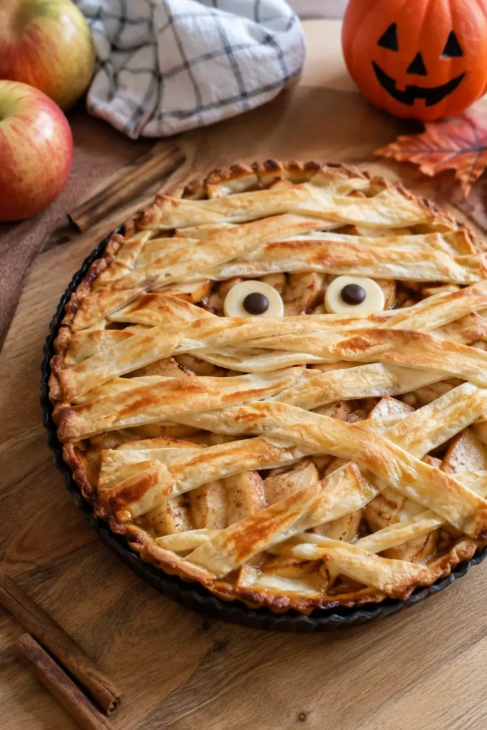 Tarte aux pommes momie d'Halloween - Facile fait maison